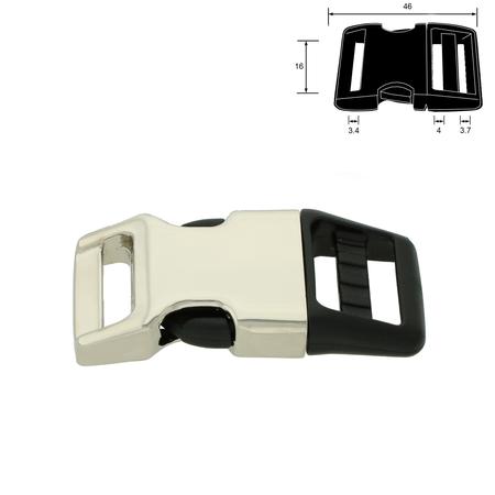 Metal/Plastic Side Release Buckle 16–25 mm, Nickel Plated Pet