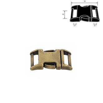 Metal Side Release Buckle Plus – Antique Brass: 10 mm