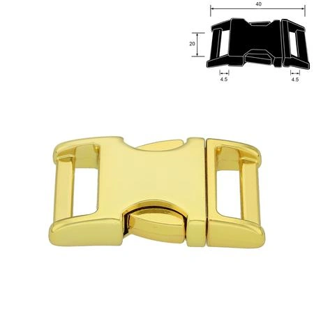 Metal Side Release Buckle 16–25 mm, Electrodeposited Coating