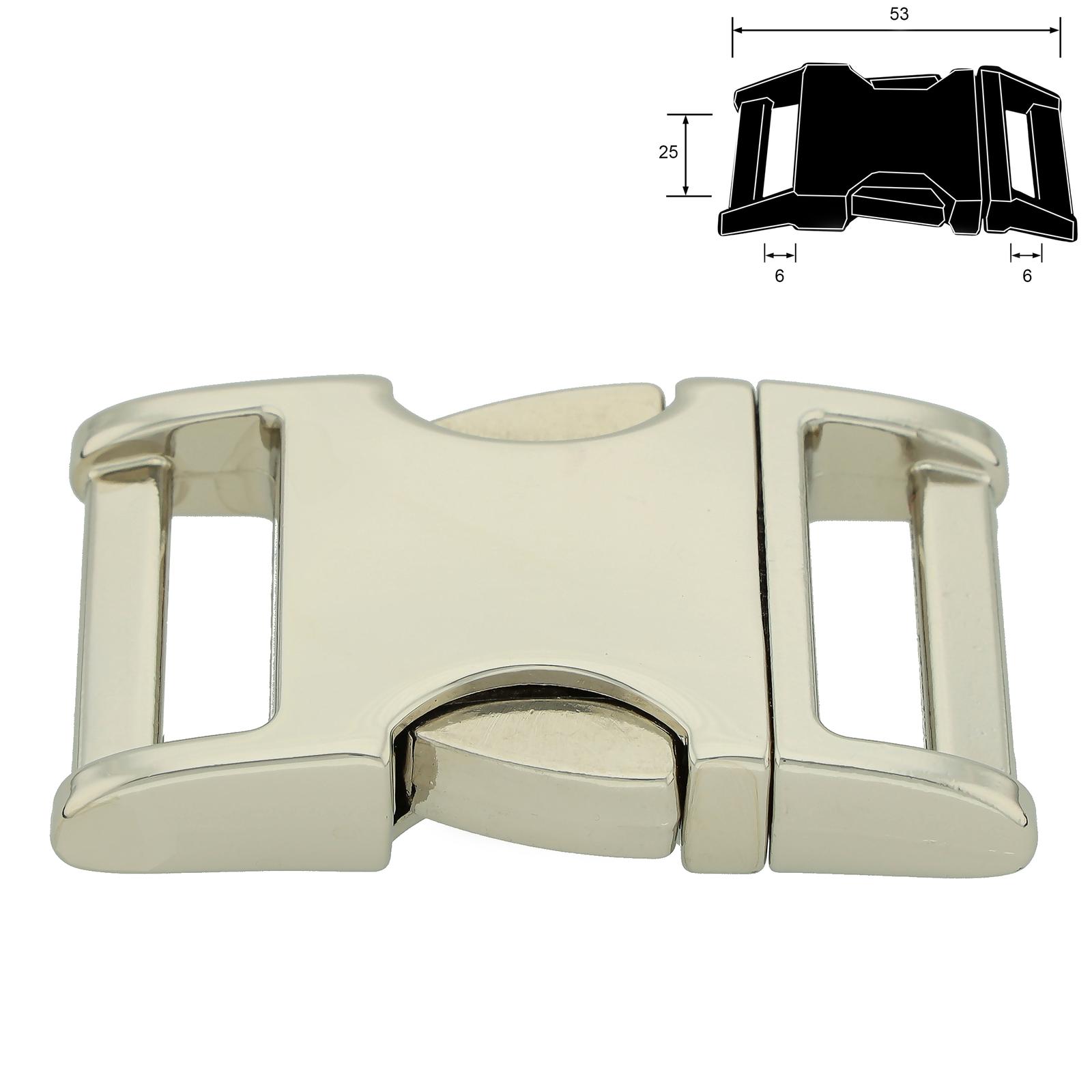 Boucle à Rouleau Verrouillable – Ardillon Métal – Acier Nickelé 25mm (2,5cm)