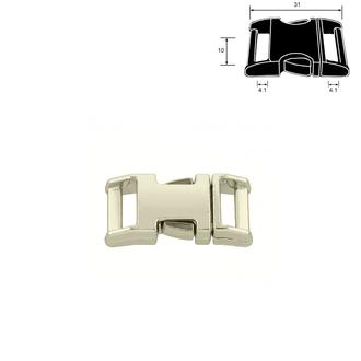 Metal Side Release Buckle Plus – Nickel Plated: 10 mm