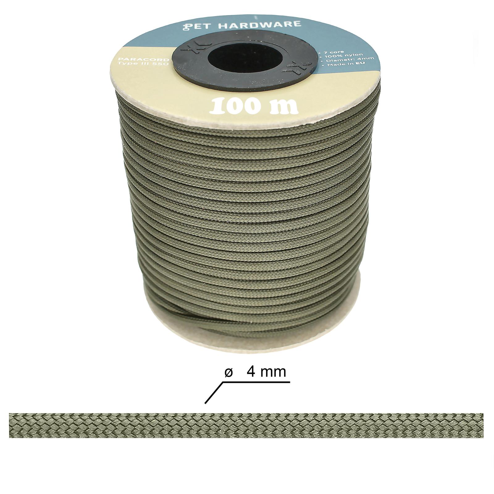 Bracelet de survie Paracorde 2,3 cm Olive fermoir Manille Inoxydable