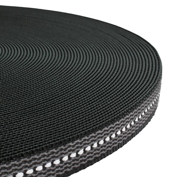 Reflective Rubber Webbing – Black