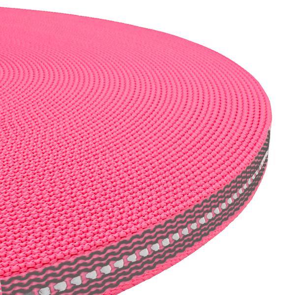 Gurtband mit Gummifäden und stark reflektierenden Streifen – Rosa