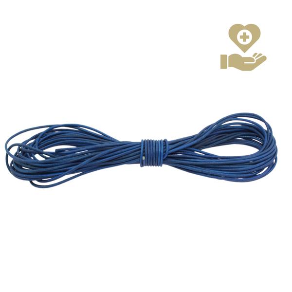 Cuir rond ø 2 mm, Bleu