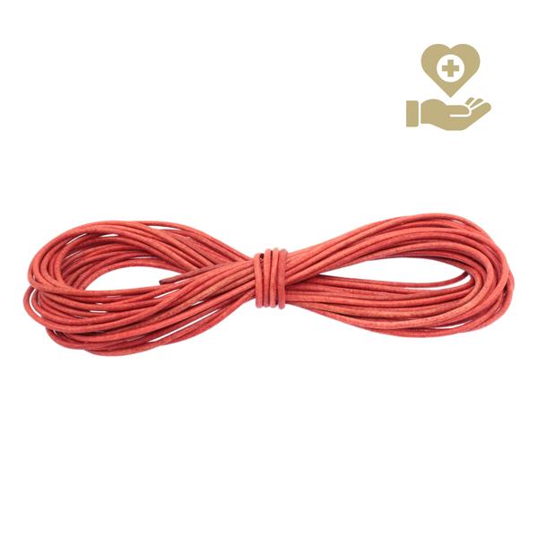 Cuir rond ø 2 mm, Rouge