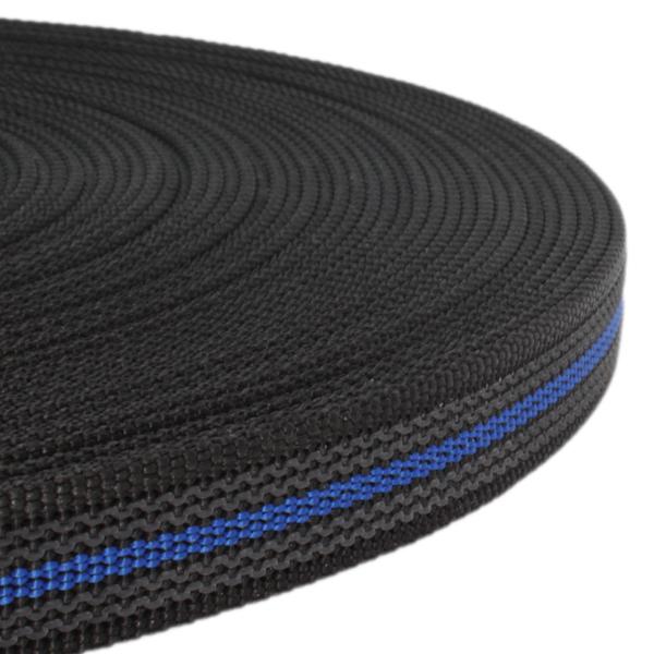 Rubber Webbing – Black / Blue