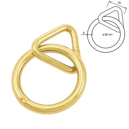 XWAG PRODUCTS X-TAGE PURE BRASS【ROUND M】 saddlery-o-ring-with-welded-