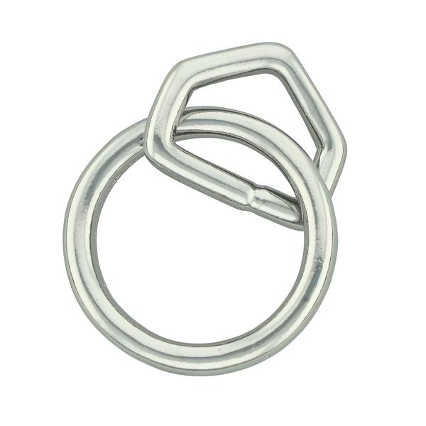 Anneau avec triangle – Laiton Chromé
