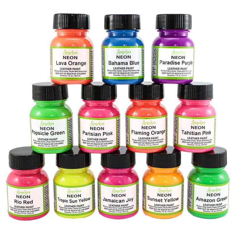 Set of 12 Angelus acrylic paints for leather Pet Hardware®