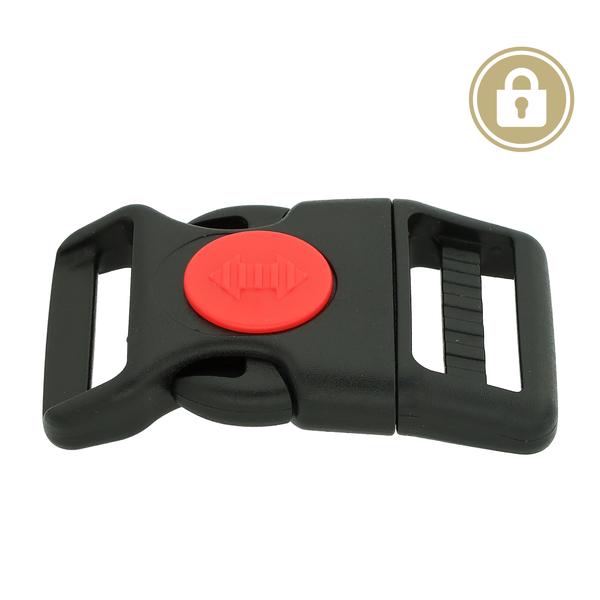 Boucle d'attache rapide en plastique 17 mm, avec verrou de sécurité