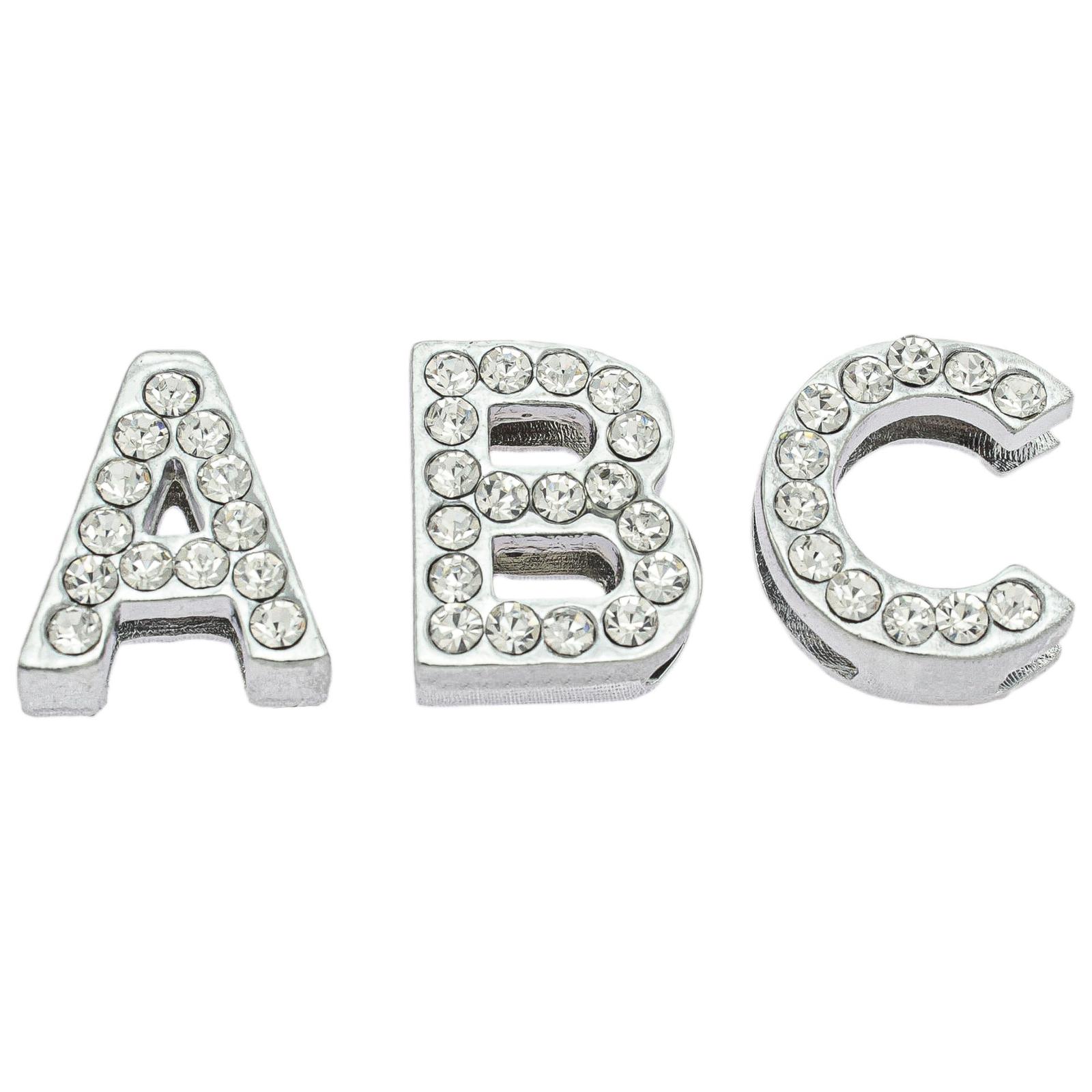 Buchstaben- Schmuck zum Einfdeln 12 mm, Verchromt