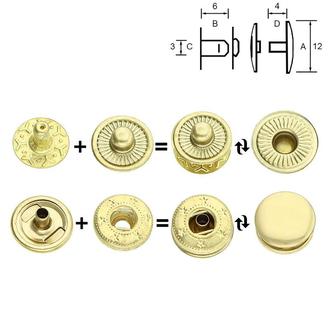 WUK (oděvní nýtovací knoflík) – pomosazeno: 12 mm