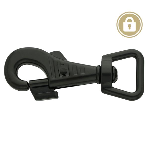 Verzierter Karabinerhaken mit Sicherheitsverschluss 82 mm/20Q – Schwarz