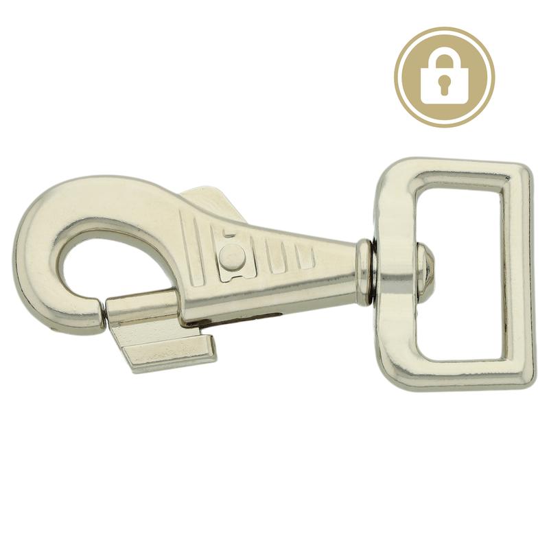 Snap Hook with Safety Lock 83 mm/20–25Q, square eye | Pet Hardware®