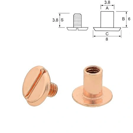 Goupilles à Vis En Laiton 10x6 Mm - Vis De Ceinture Chicago Screw (lot Neuf)