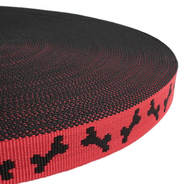 Correa tejida – Rojo / Negro / Hueso