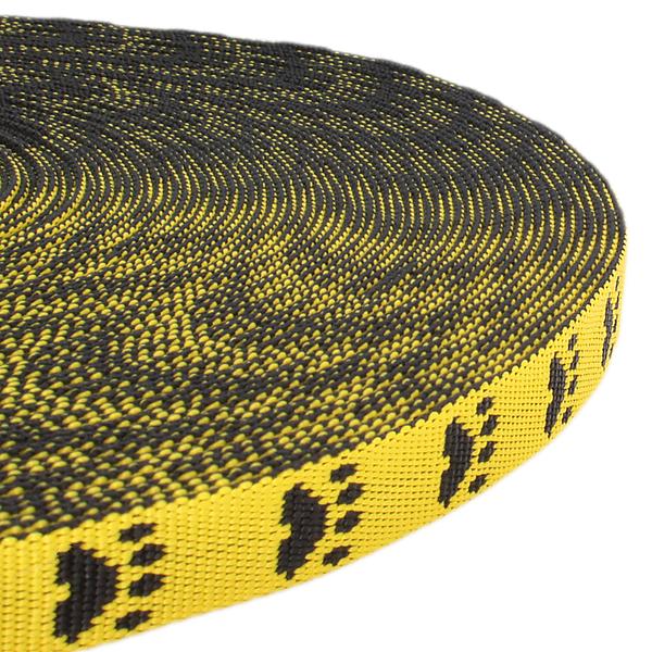 Weave Webbing – Yellow / Black / Paws, wide 15 mm | Pet Hardware® | Pet ...