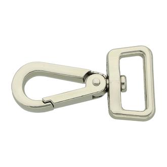 Karabinerhaken aus Gurtband für Leinen 64 mm/25Q – Vernickelt